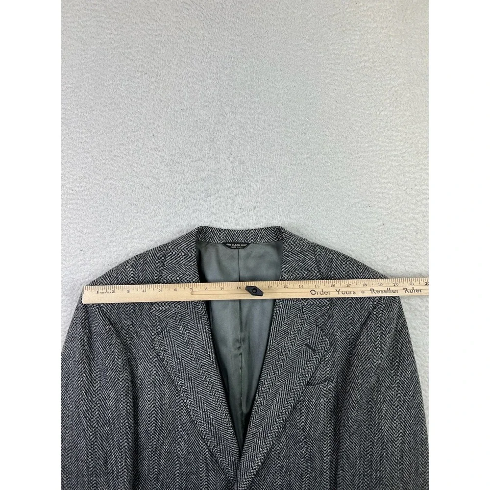 Bill Blass Blazer Mens 44 Wool Herringbone Sport Coat Jacket Made‎ USA Classic